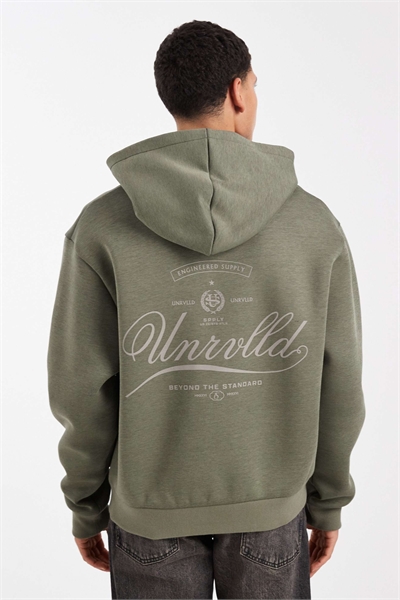 Свободная толстовка из ткани в стиле «скаба» с капюшоном и текстовым принтом артикул 154079651