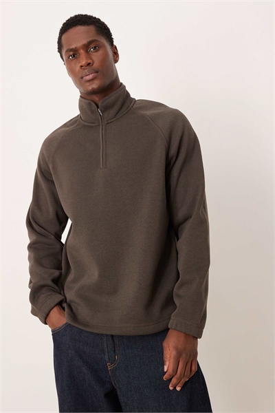 Флисовая кофта из чистого хлопка с полузастежкой-молнией артикул 151335920