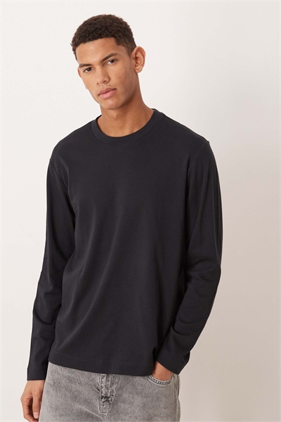 Футболка с круглым вырезом и длинными рукавами из 100% хлопка артикул 154635643