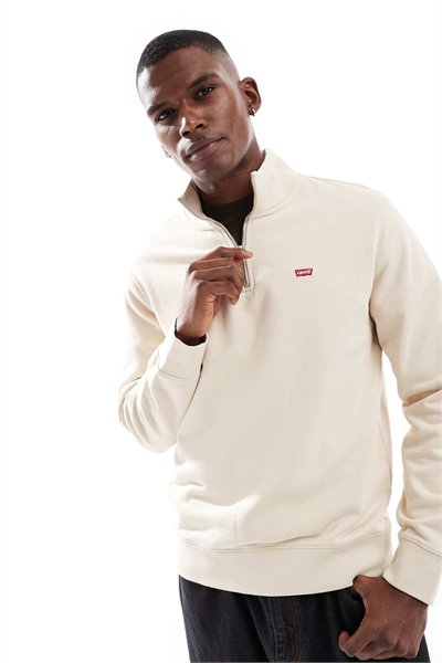 Свитшот с логотипом «Batwing» и полузастежкой-молнией артикул 142120662