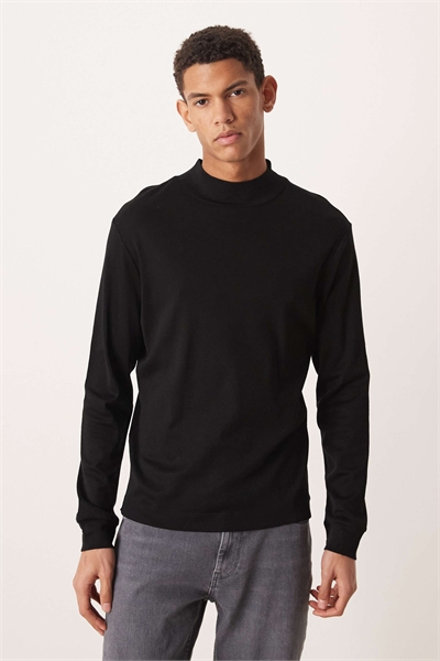 Футболка с высоким воротником и длинными рукавами из 100% хлопка артикул 154635641