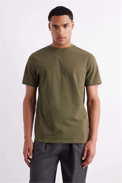 Футболка с круглым вырезом из плотной ткани артикул 144208034