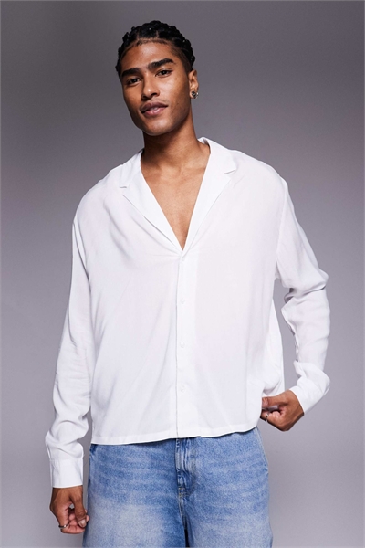 Рубашка свободного кроя из вискозы артикул 140044290