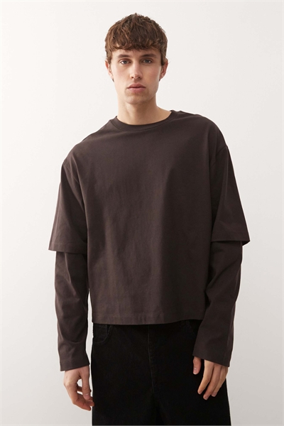 Двухслойная футболка прямого кроя артикул 154133946