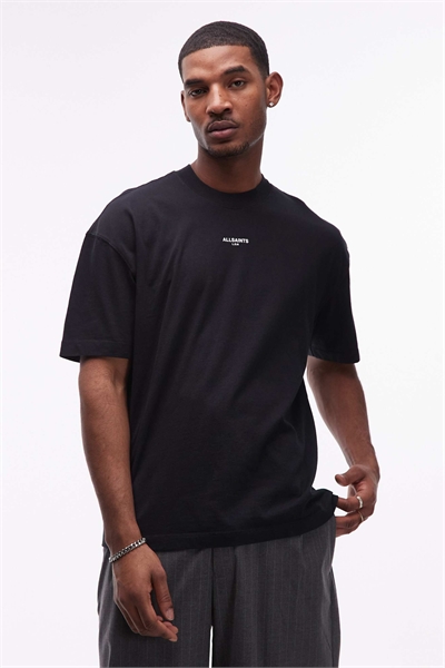 Футболка Mikro с центральным логотипом, черного цвета, с эффектом вымытого материала артикул 154893633