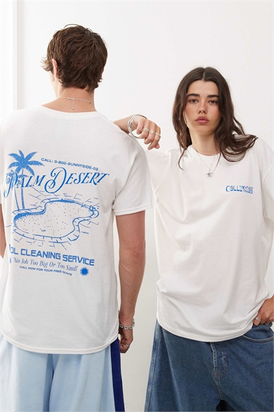 Унисекс футболка с принтом в виде бассейна белого цвета артикул 147621146