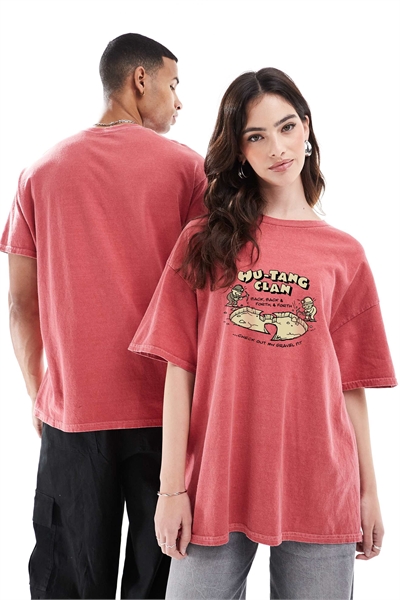 Футболка свободного кроя с принтом в стиле мультфильма «Wu-Tang Clan» артикул 156286597
