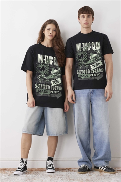 Футболка свободного кроя с коллажем Wu-Tang Clan артикул 156286885