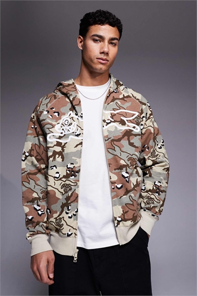 Толстовка с капюшоном на молнии и рисунком бегущей собаки с шоколадными чипсами артикул 154161627