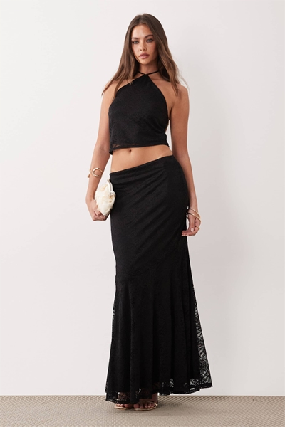 Комплект с длинной юбкой-рыбкой из кружева артикул 155541060