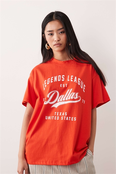 Футболка свободного кроя с принтом, посвященным футбольной команде «Даллас» артикул 156379028