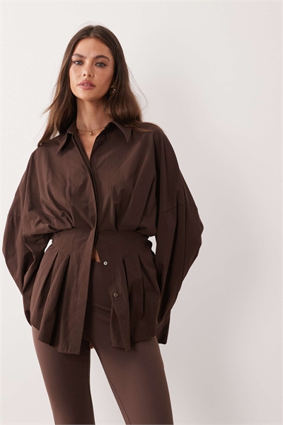 Рубашка с плиссированной талией артикул 155671947