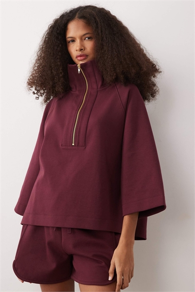 Топ с короткими рукавами и застежкой-молнией артикул 156039928