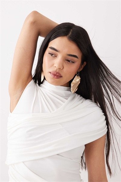 Топ с драпировкой и сборками артикул 155999151