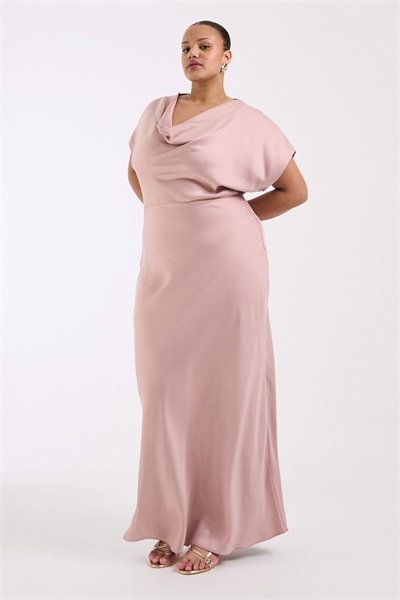 Атласное макси-платье с капюшоном для подружки невесты артикул 154080158