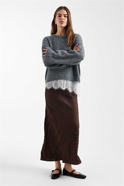 Макси-юбка из гофрированного атласа артикул 152626551