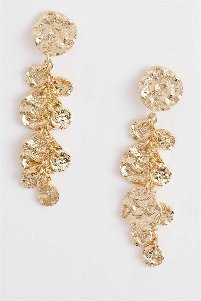 Серьги-подвески в форме растопленной монеты артикул 153723852