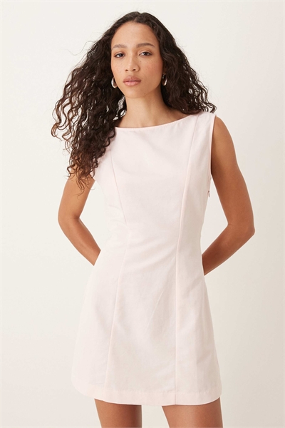 Мини-платье с V-образным вырезом из смесовой ткани артикул 150663951