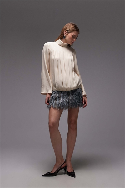 Мини-юбка с 3D-воланами артикул 153728618