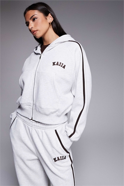 Худи с капюшоном на молнии, с боковой полосой и вышитым логотипом, с высоким содержанием хлопка co-ord артикул 153017111