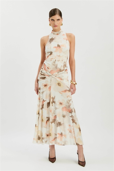 Платье-миди Leanna из сетки с цветочным принтом в виде плюща артикул 154761751