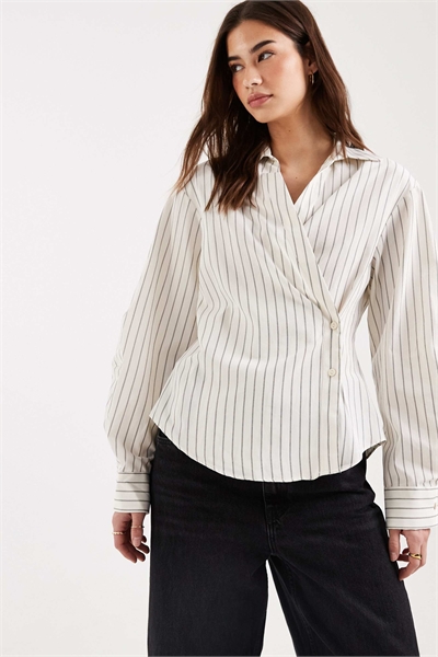 Рубашка с запахом и рукавами-коконами артикул 154760315