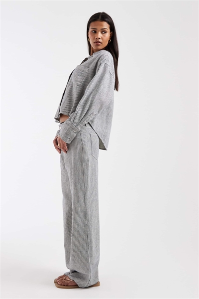 Брюки из смешанного льна в полоску из комплекта артикул 156280463