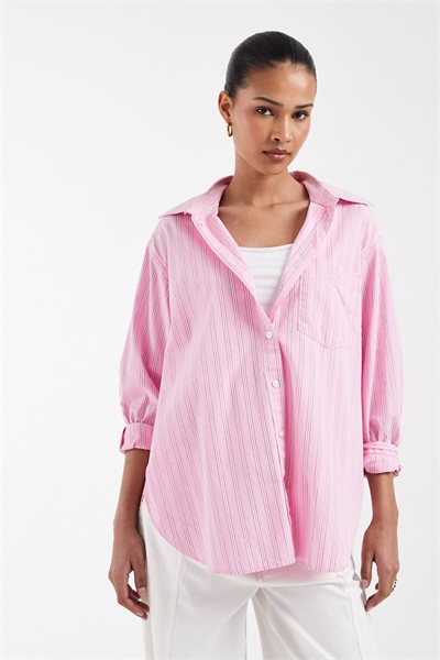 Рубашка из поплина свободного кроя артикул 155766131