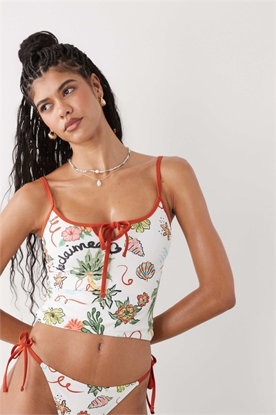 Топ-танкини с вырезом в форме замочной скважины артикул 153085541