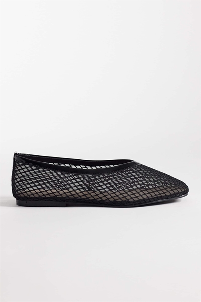 Балетки из тканой сетки черного цвета артикул 152702867