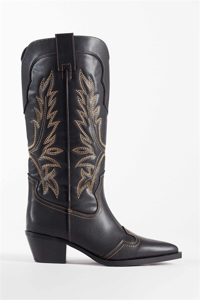 Плоские западные сапоги Celestine черного цвета с полировкой артикул 154605576