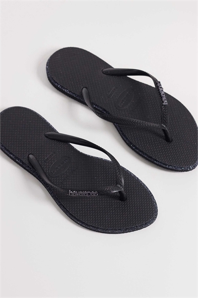 Тонкие шлепанцы с блестками артикул 155827454