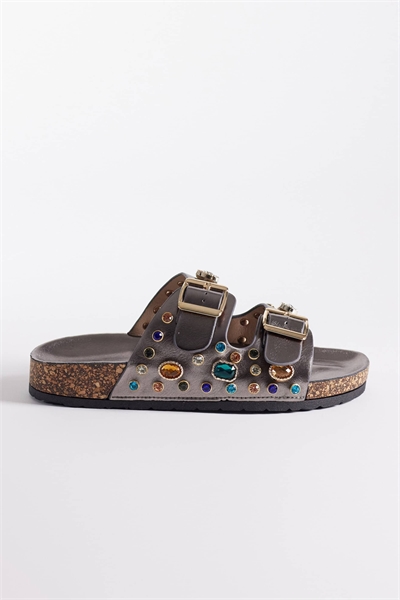 Босоножки на плоской подошве с лавровыми листьями артикул 151637286