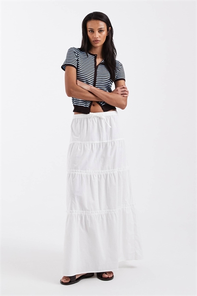 Макси-юбка из поплина с воланами артикул 152384131