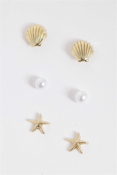 Серьги из коллекции Z с мотивами ракушек, набор из 3 штук артикул 156037277