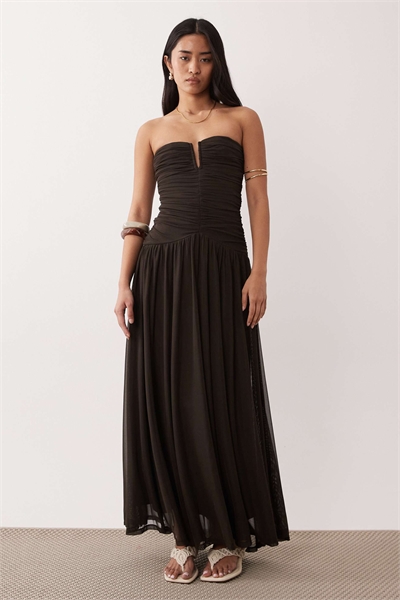 Платье-бандо средней длины Abbott Kinney шоколадно-коричневого цвета артикул 153145873