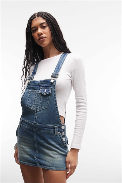 Мини-платье-комбинезон из денима артикул 155707883