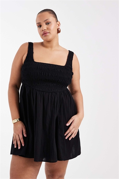 ASOS DESIGN Curve Selina — мини-сарафан из текстурированного хлопка с рюшами для пляжа артикул 154262362