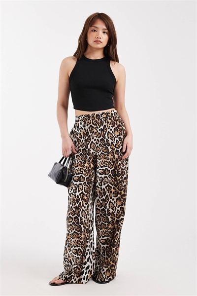 Брюки с высокой талией и широкими брючинами артикул 153813079