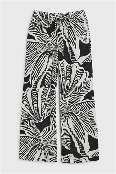 Брюки из смешанного льна с принтом, узкого кроя артикул 155740901