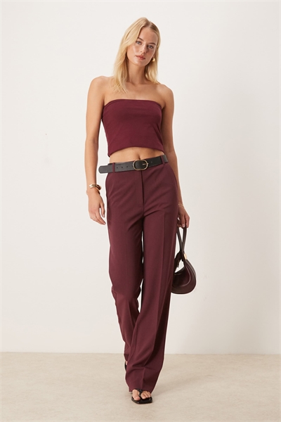 Высокие брюки с зауженными прямыми брючинами артикул 149321481