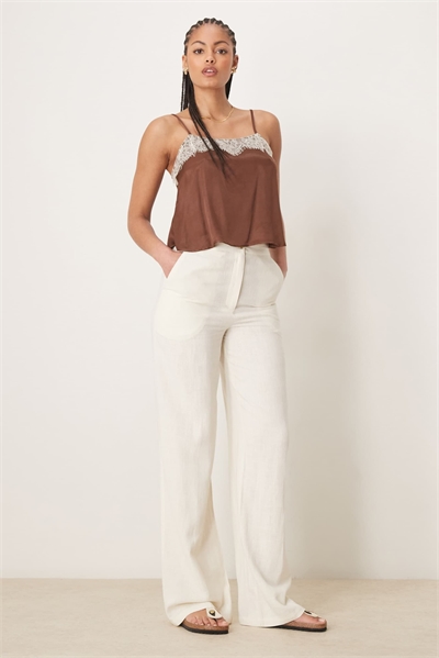 ASOS DESIGN — брюки свободного кроя с прямыми брючинами из льна для высоких артикул 139958199