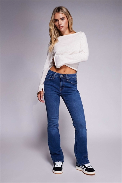 Джинсы средней посадки с расклешенными брючинами артикул 151898675