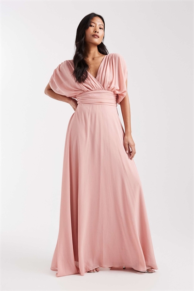 Макси-платье из плиссированного шифона для подружки невесты артикул 153113521