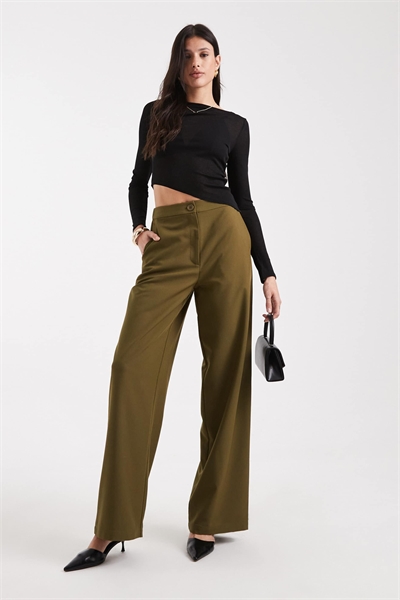 Высокие брюки с прямыми брючинами свободного кроя артикул 149520140