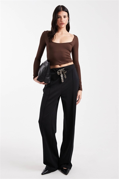 Брюки с бантиком в леопардовом принте артикул 151055605