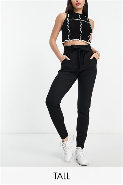 Брюки-кюлоты с завязкой на талии из бумажного мешка артикул 124948487