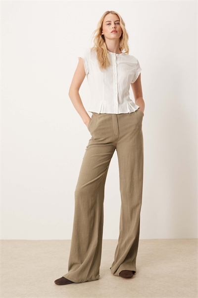 ASOS DESIGN — брюки свободного кроя с прямыми брючинами из льна для высоких артикул 139958192