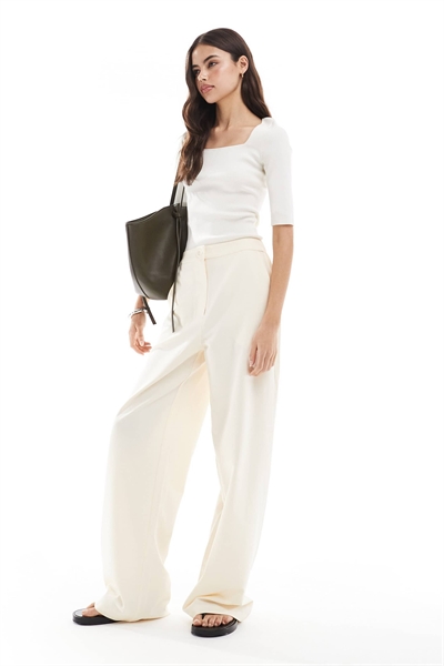 Высокие брюки с прямыми брючинами свободного кроя артикул 145749705