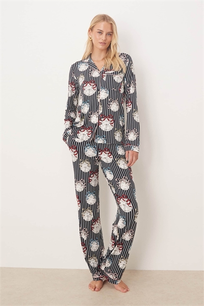 Пижамный комплект «Poly» с длинными рукавами и отложным воротником артикул 143498181